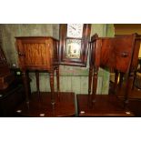 Two early Victorian Mahogany Bedside Cupboards - both A/F