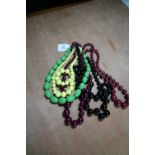 Selection of 5 costume bead necklaces