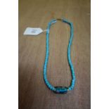 Turquoise Bead & yellow metal Necklace