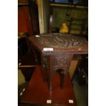 Carved Oak Octagonal Moorish Table