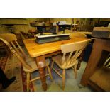 Solid Pine Kitchen Table & 4 Chairs