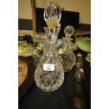 3 cut glass decanters