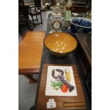 Moroccan Bowl, Pottery Clock & Serving Dish