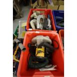 2 Boxes of Power Tools, including De Walt Circular Saw