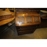 Oak Linen Fold Bureau