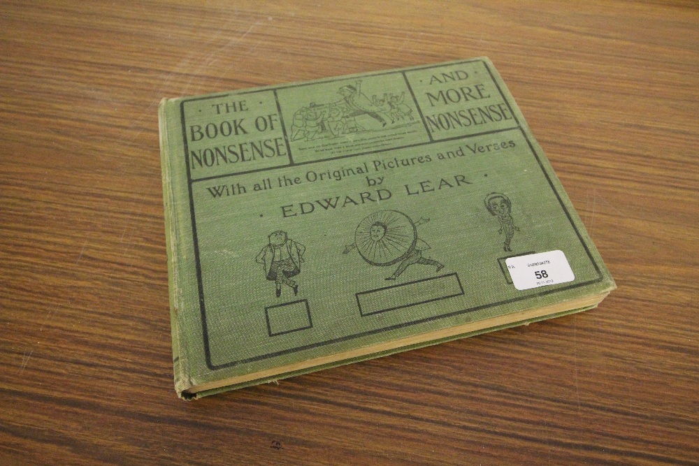 Lear [Edward], The Book of Nonsense and More Nonsense, green cloth binding (a.f.)