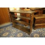 Old oak open bookshelf, 100cm x 29cm x 79cm high