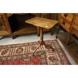 George III mahogany rectangular tripod table, splayed legs, 53cm wide x 35cm deep x 73cm high