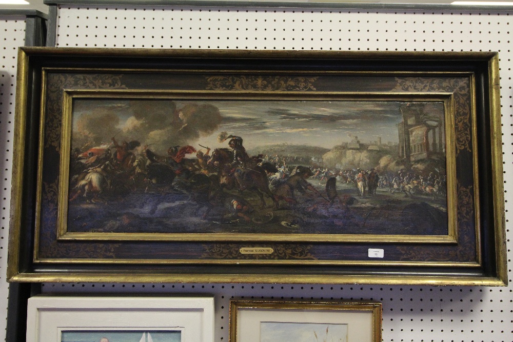 Circle of Francesco Simonini (1686-c.1755), oil painting, Continental Cavalry Battle, relined