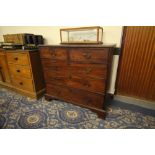 George III mahogany chest of drawers, original handles, on bracket feet, 115cm wide x 56cm deep x