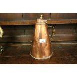 19th Century WAS Benson Patent copper and brass lidded jug, insulated lid, 28cm high (a.f.)