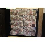 Late 18th / early 19th Century Child's linen coverlet, one side featuring Oriental design fabric,
