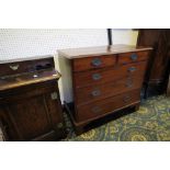 George III mahogany chest of drawers, later handles, 101cm wide x 53cm deep x 91cm high