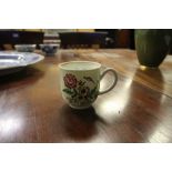 18th Century Liverpool Seth Pennington Tudor Rose pattern porcelain coffee cup, decorated with
