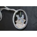 Oval silver otter brooch, Malcolm Gray