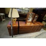 Chest of Drawers & Pair of Bedside Cabinets