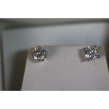 18ct Diamond Solitaire Earnings, Approx 1.80 cts (Not original Backs)