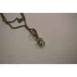 CZ silver pendant on chain