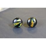 Pair of Dichroich Glass and Silver Earrings
