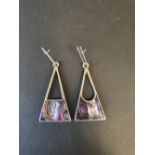 Silver and Abelone shell earrings