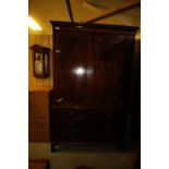 Inlaid Mahogany Press Cupboard