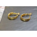 Gilt metal Greek key earrings