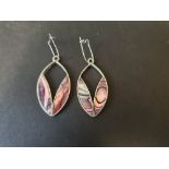 Silver Abelone shell earrings