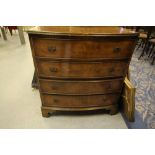 Burr walnut 4 drawer chest