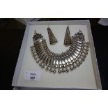 White metal South American design suite of jewellery