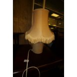 Pair Bayle studio pottery lamps and shades