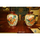 Pair of Chinese glass design vases