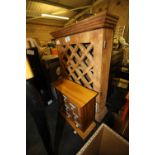 Small pine wall cabinet and other pine chest of drawers