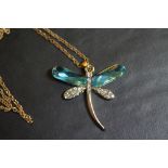 Swarovski Necklace with Blue Dragonfly Pendant