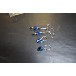2 pairs Swarovski blue crystal earrings