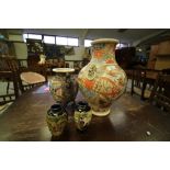 4 Japanese Satsuma Vases