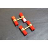 Red coral cufflinks