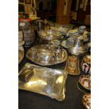 Silver Dressing Table Tray with Selection of Silver Plate