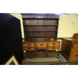 Late 18th / Early 19th Century oak dresser, 172cm wide x 41cm deep x 206cm high