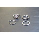4 silver dress rings