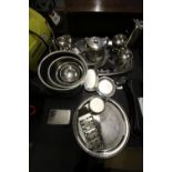 LRI Borrowdale tray and selection of stainless steel wares