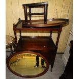 1920's Mirror, Tea Trolley, Stool & Tray