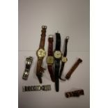 Ladies Zenith 9ct gold cased wristwatch and three other wristwatches and straps