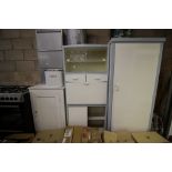 Painted Kitchenette with one matching cupboard and one other