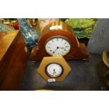 Edwardian mahogany mantel clock and one other time piece