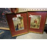 Pair 19th Century Baxter colour prints - Queen Victoria and Prince Albert, each 14.5cm x 9.5cm, in