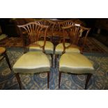 4 Edwardian mahogany dining chairs