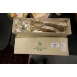 Malay handicrafts white metal and horn salad servers