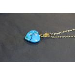 Turquoise pendant and gold chain