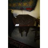 Carved Oak Octagonal Moorish Table