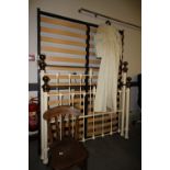 Modern white metal and brass bedstead